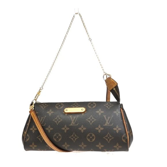 LOUIS VUITTON Eva 2Way Chain Shoulder Bag Monogram Leather Brown - Picture 1 of 15